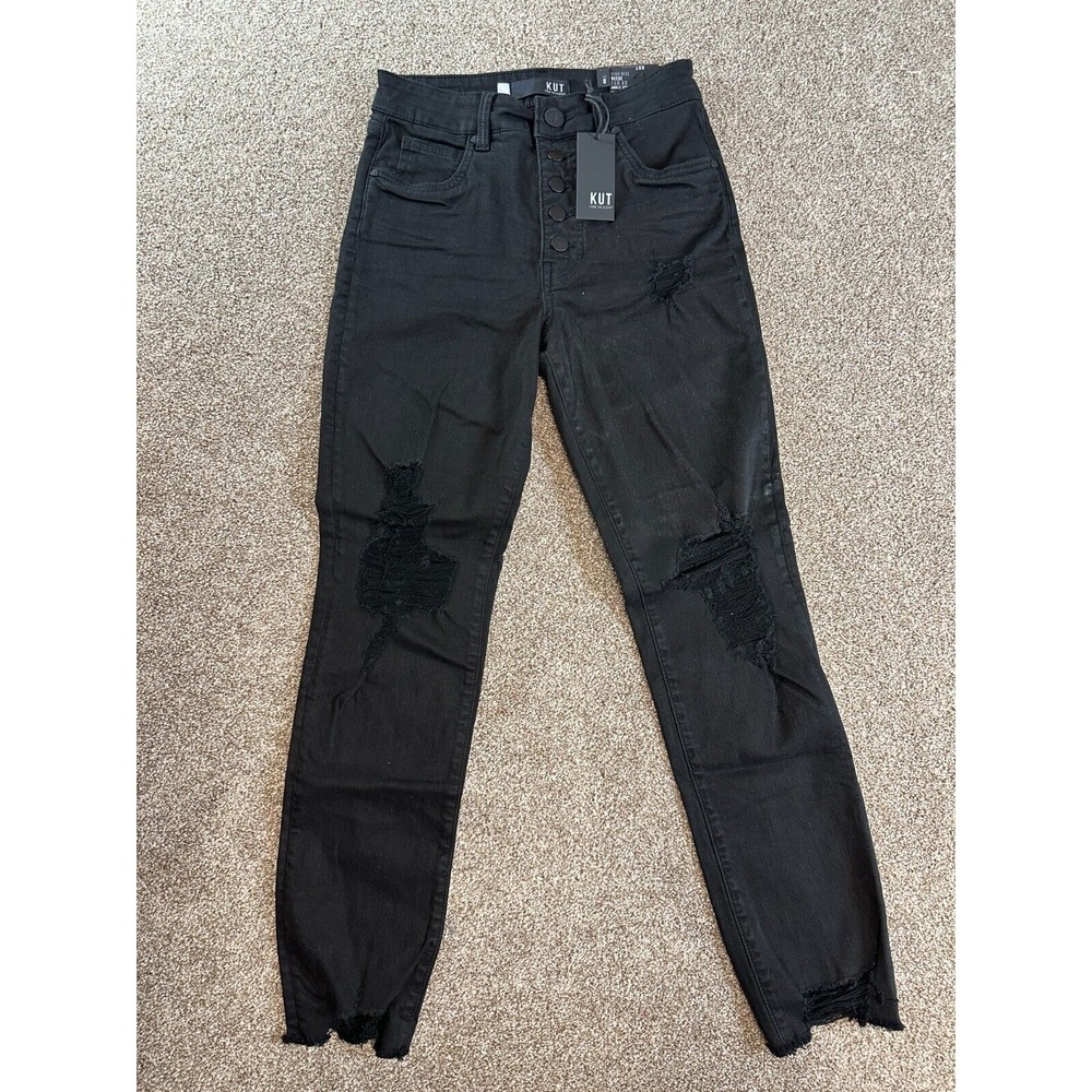 KUT FROM THE KLOTH Reese Jeans Size 0 High Rise Fab Ab Ankle Straight Leg - NWT